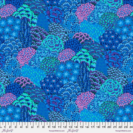 Large Oriental Trees PWGP198 BLUE, Kaffe Fassett Fabric, Philip Jacobs, Cotton Fabric, Quilting Fabric, Quilt Fabric, Fabric By The Yard