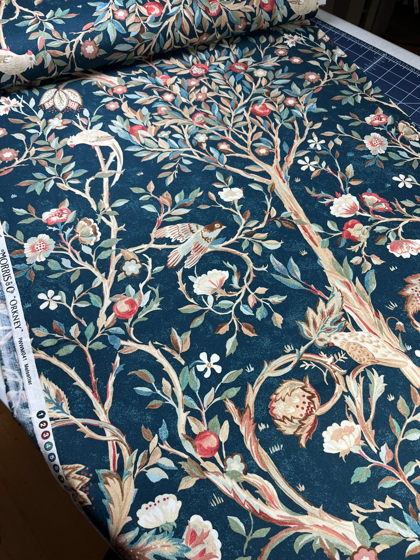 William Morris ORKNEY Melsetter Indigo PWWM041, Free Spirit Fabrics, The Original Morris & Co, Quilt Fabric, Cotton, Fabric By The Yard