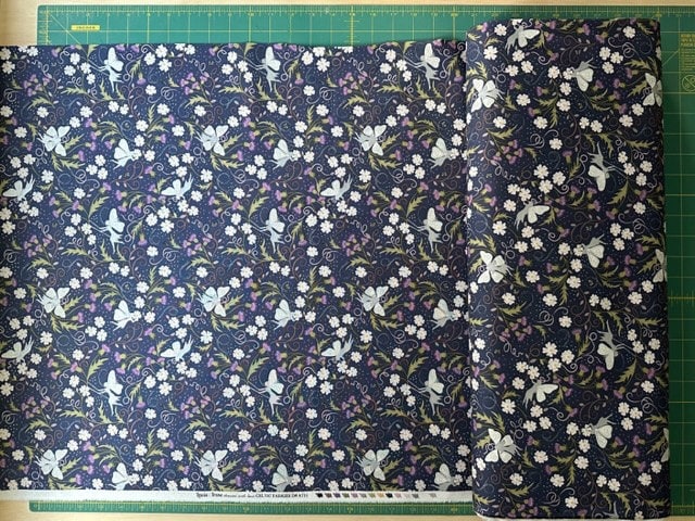 Celtic Faeries on Dark Blue with Silver Metallic A731-3, Lewis & Irene Fabric, Quilt Fabric, Cotton Fabric, Fabric By the Yard, Fairy Fabric