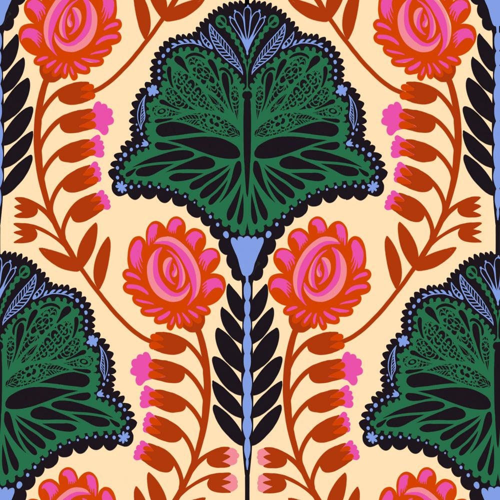 Anna Maria Horner, BRAVE, Petaloutha, Forest, Floral Fabric, Cotton Fabric, Quilt Fabric, Quilting, Fabric By the Yard