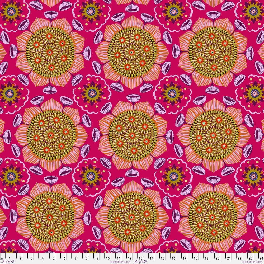 Anna Maria Horner, BRAVE, Surprise, Coral, Floral Fabric, Cotton Fabric, Quilt Fabric, Quilting, Fabric By the Yard