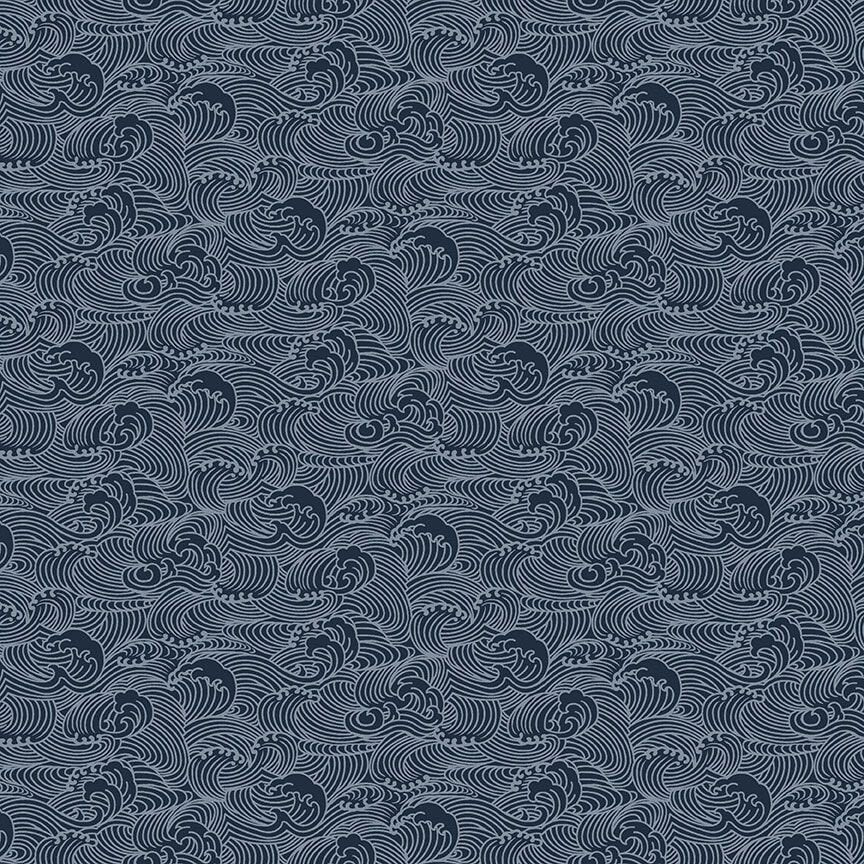 Dear Stella MAKING WAVES Salty Sapphire 2325, Quilt Fabric, Cotton Fabric, Nautical Fabric, Beach Decor, Quilting Fabric, Fabric By The Yard