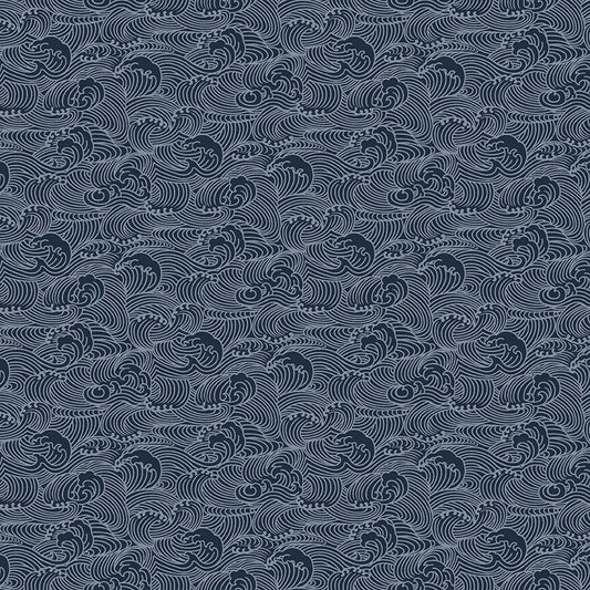 Dear Stella MAKING WAVES Salty Sapphire 2325, Quilt Fabric, Cotton Fabric, Nautical Fabric, Beach Decor, Quilting Fabric, Fabric By The Yard