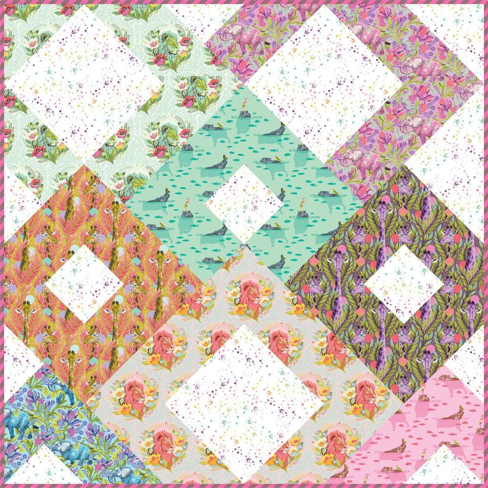 Tula Pink, EVERGLOW - Neck For Days, PWTP203.Moonbeam, Free Spirit, Quilt Fabric, Quilting Fabric, Cotton Fabric, Fabric By The Yard