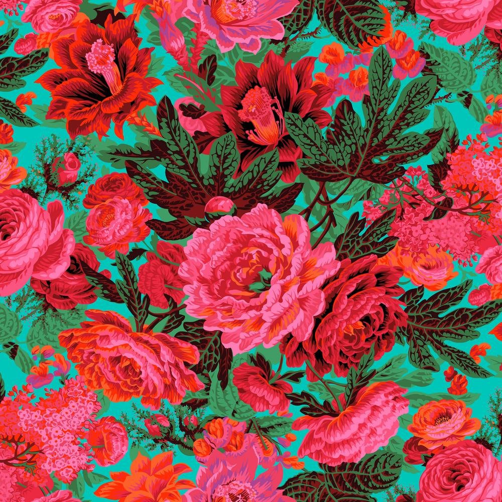 Floral Burst - Maroon