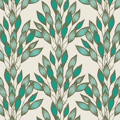 Brushed Leaves, Jade-HAV16400, Art Gallery Fabrics, HAVEN, Amy Sinibaldi, Quilting Cotton, Modern Farmhouse, Fabric By the Yard