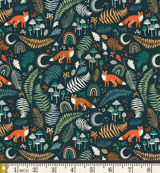 WILD UNDERBRUSH Timberline-TMB58200, Art Gallery Fabrics, Woodland Fabric, Fox Fabric, Woodland Baby Quilt, Quilt Fabric, Fabric By the Yard