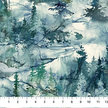 Dense Forest - NORTHERN PEAKS, Northcott Fabrics, Dark Blue DP25168-48, Quilt Fabric, Cotton Fabric, Woodland Fabric, Fabric By The Yard