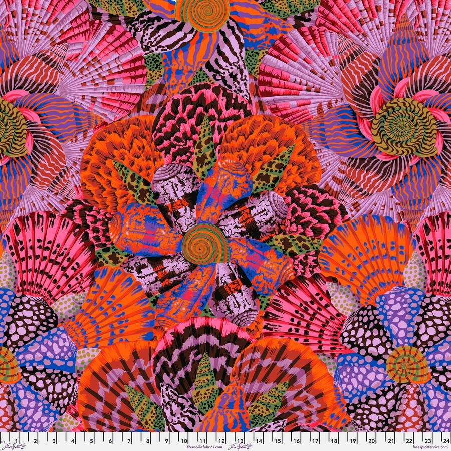 Kaffe Fassett SAILOR VALENTINE, PWPJ121.RED, Free Spirit, Philip Jacobs, Quilting Cotton, Quilt Fabric, Beach Decor, Fabric By The Yard