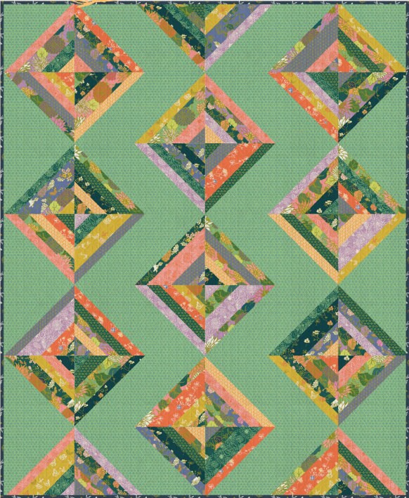 In the Garden, 53628-5 Verdant, Jennifer Moore, Windham Fabrics, Organic High Density Quilting Cotton, Floral Fabric, Fabric By The Yard