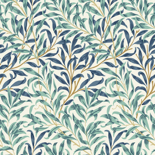 William Morris, BUTTERMERE, Willow Boughs, PWWM030-Mint Free Spirit Fabrics, Quilt Fabric, The Original Morris & Co, Fabric By The Yard