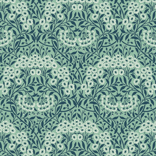 William Morris, BUTTERMERE, Michaelmas Daisy, PWWM035-Mint Free Spirit Fabrics, Quilt Fabric, The Original Morris & Co, Fabric By The Yard