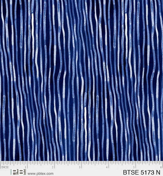 P&B Textiles, By the Sea by Maria Over, BTSE5173N, Stripe-Navy, Quilt Fabric, Beach Decor, Nautical Fabric, Fabric By The Yard
