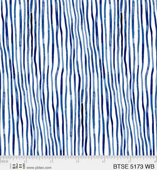 P&B Textiles, By the Sea by Maria Over, BTSE5173WB, Stripe-White, Quilt Fabric, Beach Decor, Nautical Fabric, Fabric By The Yard