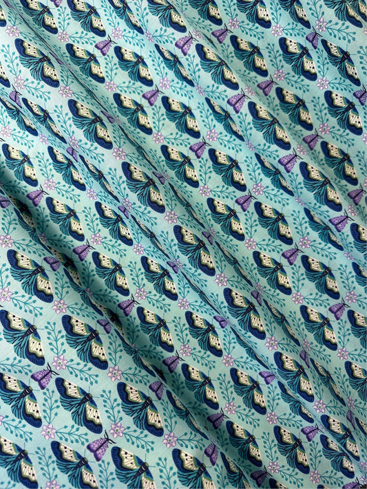 Water's Edge FLUTTER, 26714-63 Turquoise, Northcott Fabrics by Brett Lewis, Quilt Fabric, Cotton Fabric, Woodland Fabric, Fabric By The Yard