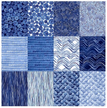 BY THE SEA-Fat Quarter Bundle designed by Maria Over for P&B Textiles, Quilting Cotton, Beach Decor, Nautical Fabric, 12 Fat Quarters