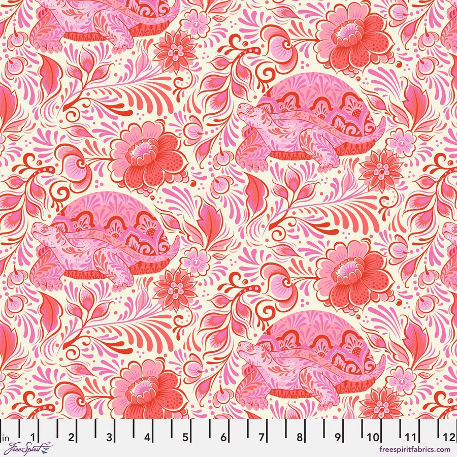 No Rush - Blossom, PWTP216, BESTIES, Tula Pink, Quilt Fabric, Cotton Fabric, Quilting Fabric, Turtle Fabric, Fabric By The Yard