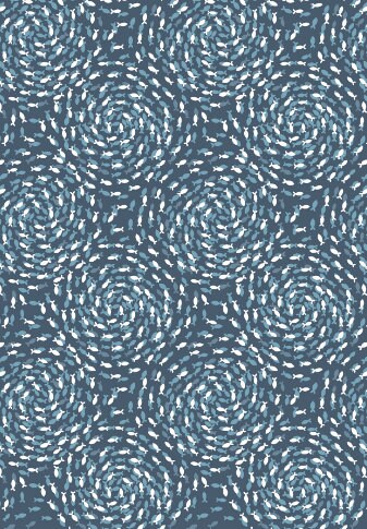 Fish Swirls-Deep Seas, OCEAN PEARLS-A827.3, Lewis & Irene Fabric, Cotton Quilting Fabric, Nautical Fabric, Beach Decor, Fabric By the Yard