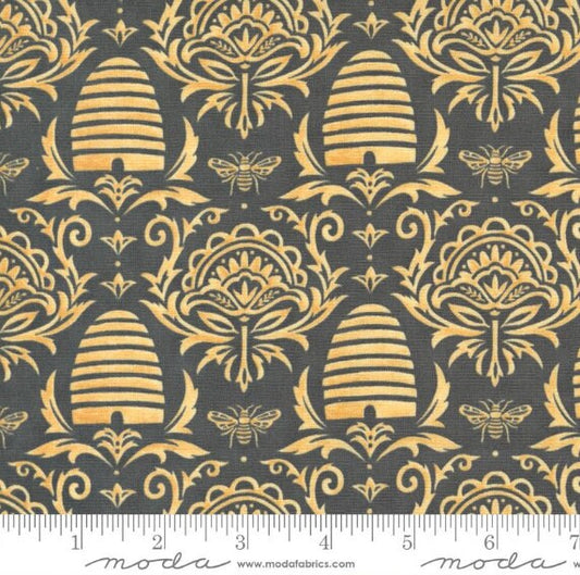 Honey Lavender, 56082 17, Charcoal, Designed by Deb Strain for Moda Fabrics, Quilt Fabric, Quilting Cotton, Green Fabric, Fabric By The Yard