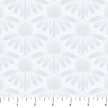 a repeating pattern of white flowers with green centers, creating a visually appealing and harmonious design.