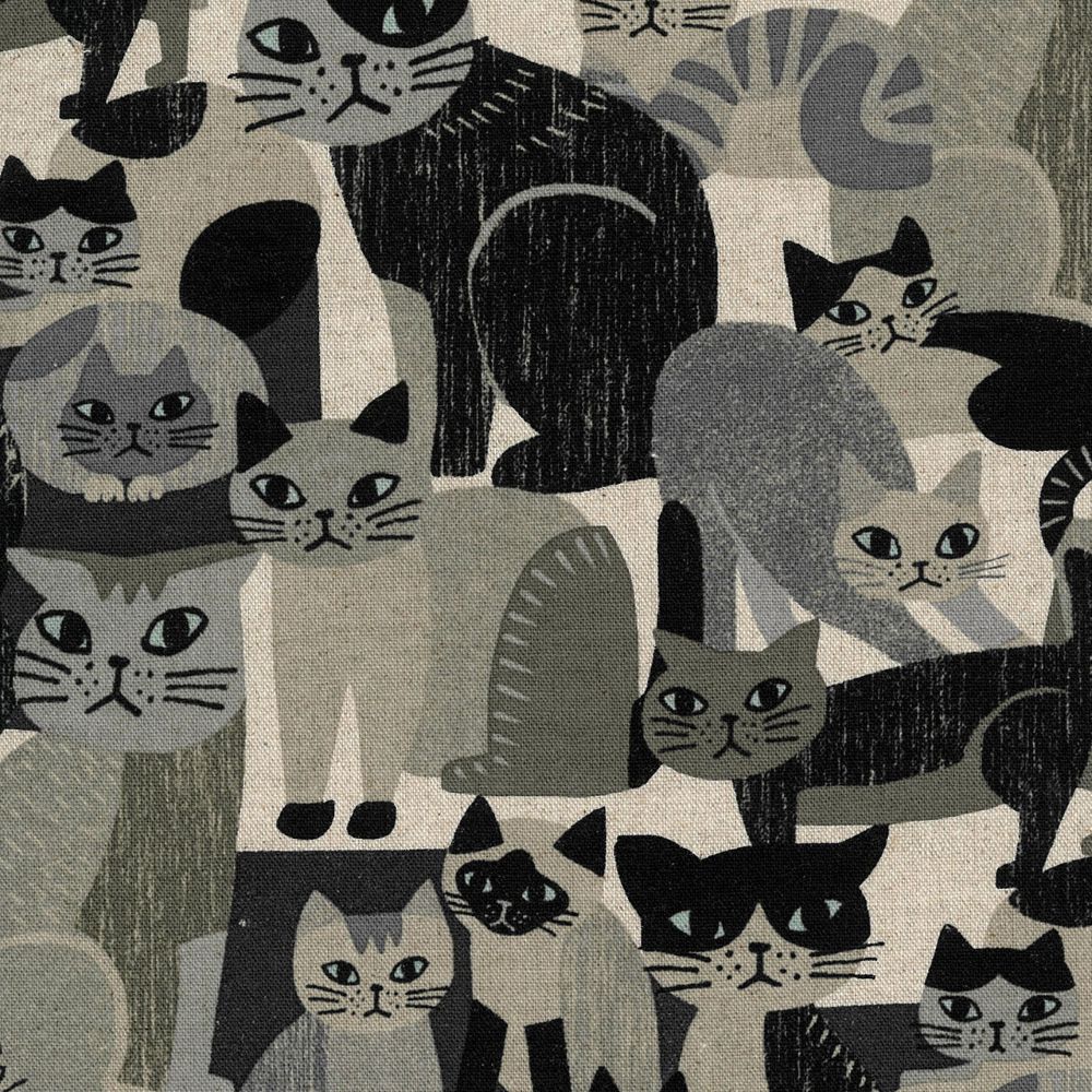 The image is a collage of various cat illustrations, featuring cats in different poses and expressions.