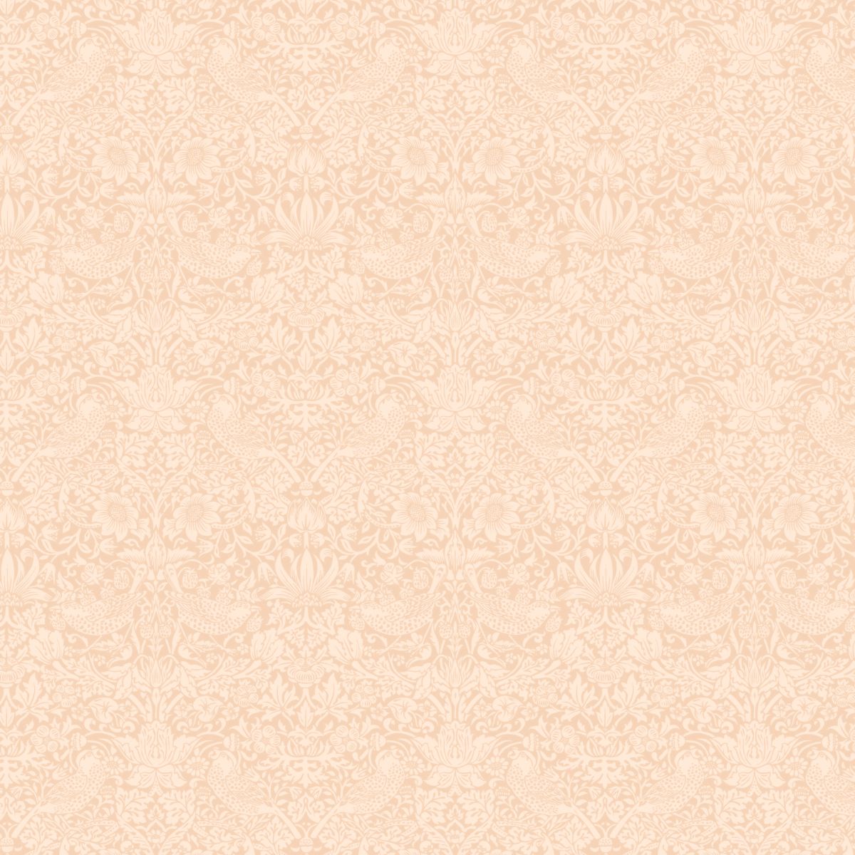 The image is a repeating pattern of a light peach-colored floral design.