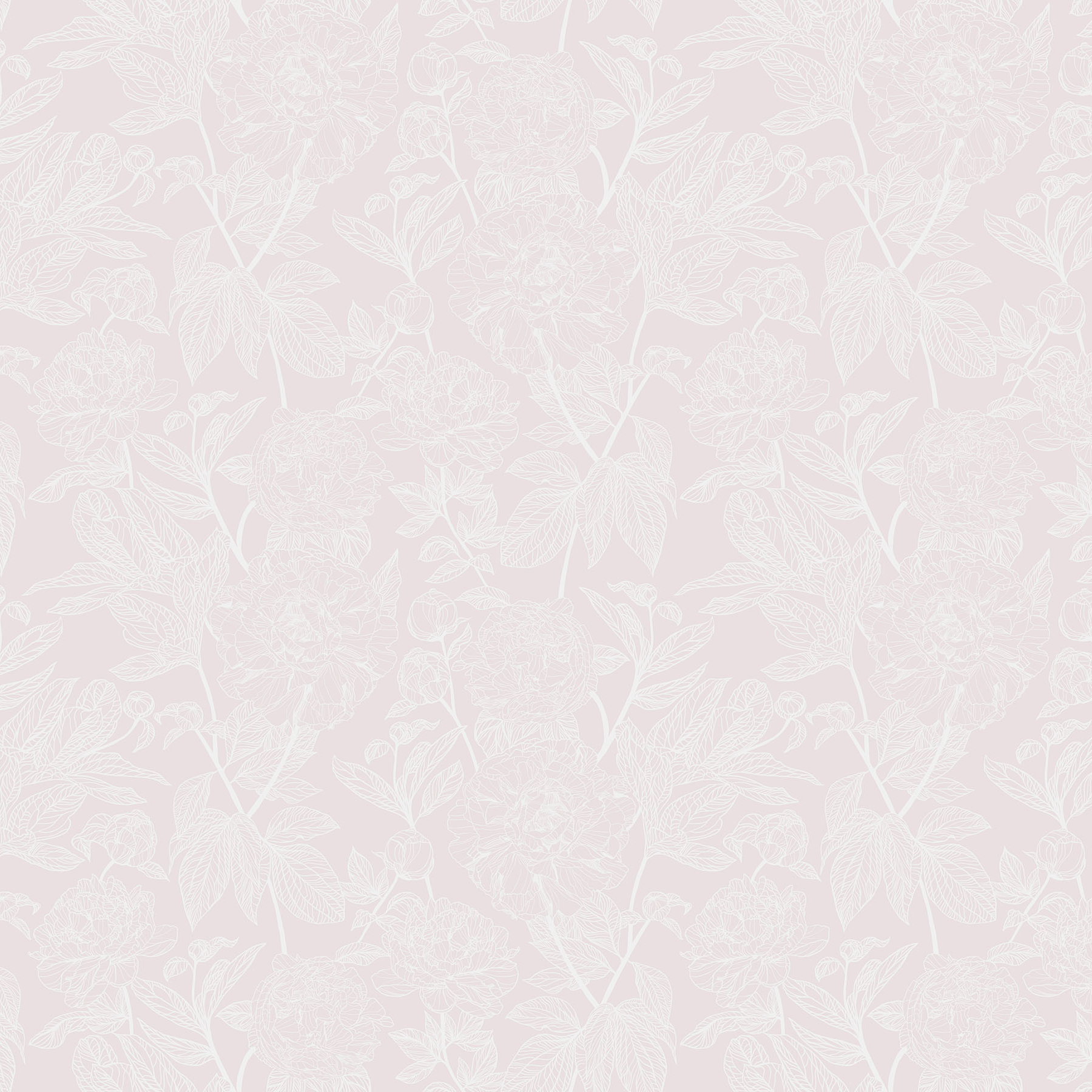 a repeating pattern of white floral designs on a light pink background.