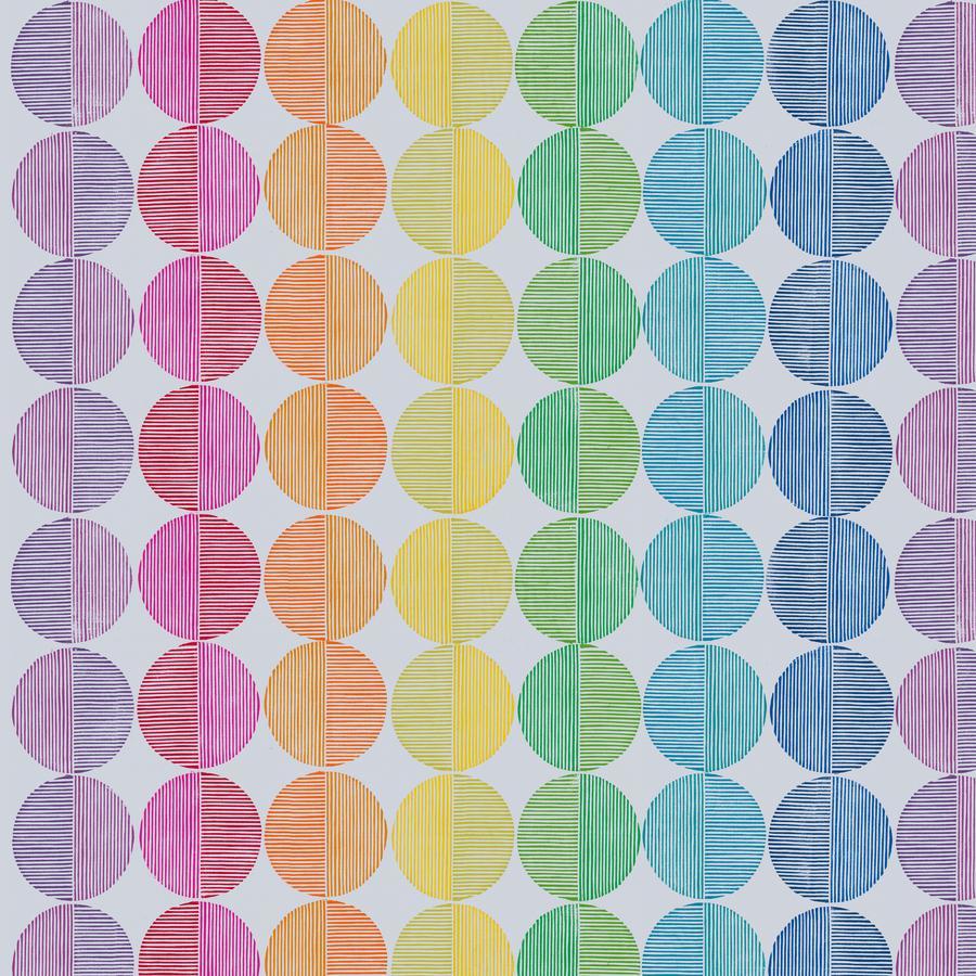 a repeating pattern of colorful circles arranged in a grid-like fashion.