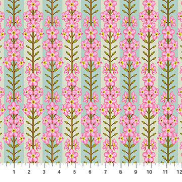 a ruler with a pink flower pattern on it
