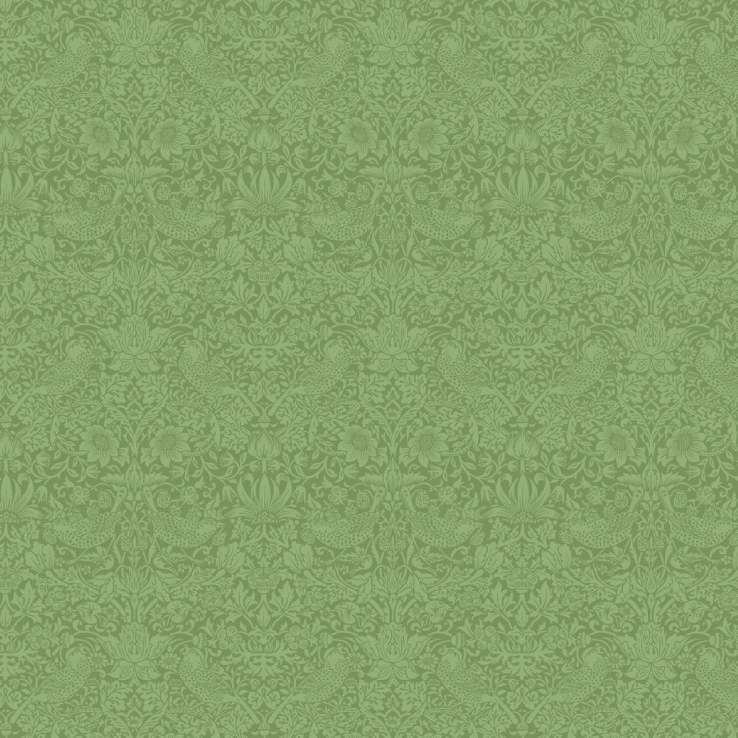 a repeating pattern of green floral and leaf designs, creating a visually cohesive and harmonious design.