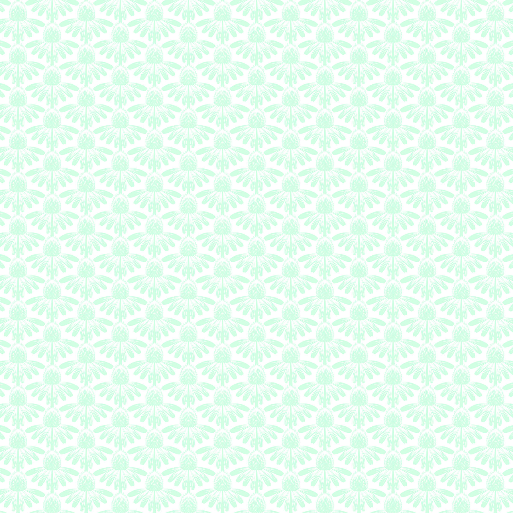 a repeating pattern of light green flowers or leaves arranged in a symmetrical, grid-like design.