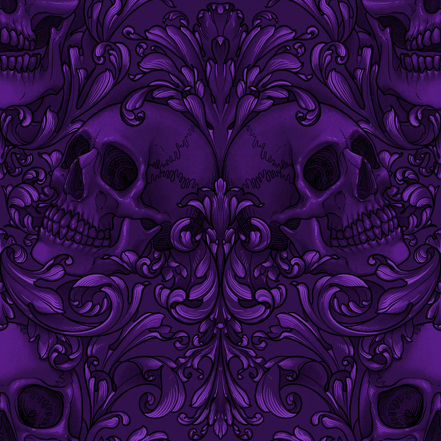 Skull Damask - Purple