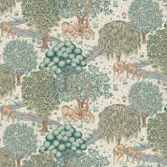 William Morris The Brook Fabric in Cream PWWM051