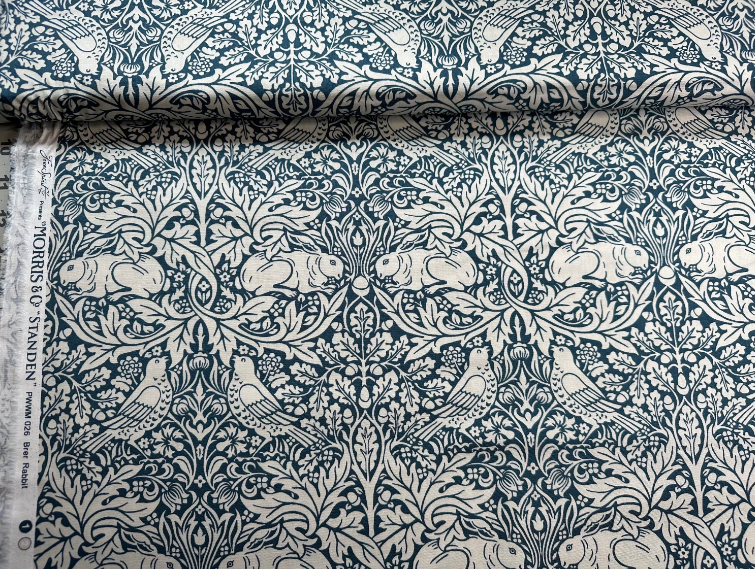 William Morris Brer Rabbit Navy Blue Fabric - PWWM026