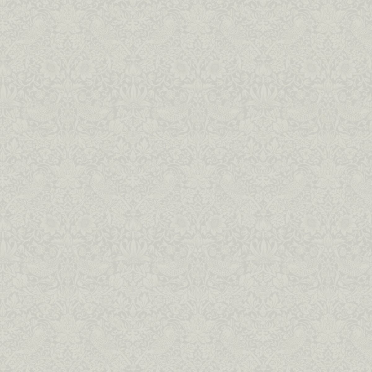 The image is a repeating pattern of a light gray color, which appears to be a wallpaper or fabric with a floral or damask design.