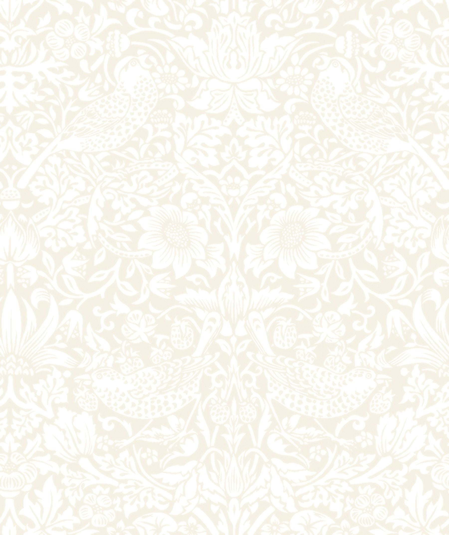 a repeating pattern of white floral and leaf designs, creating a visually striking and intricate design.