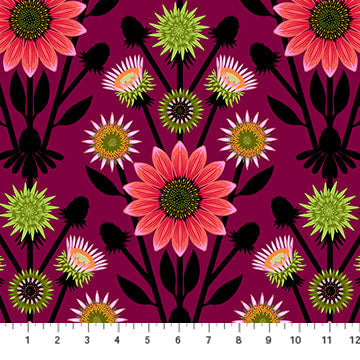 a ruler with a flower pattern on it