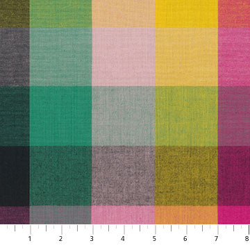 The image is a collage of various colorful squares, each with different shades of green, pink, yellow, and purple.