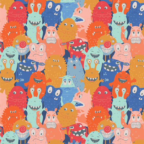 a group of cartoon monsters with different colors