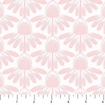 a repeating pattern of pink flowers with white centers, creating a visually appealing and harmonious design.