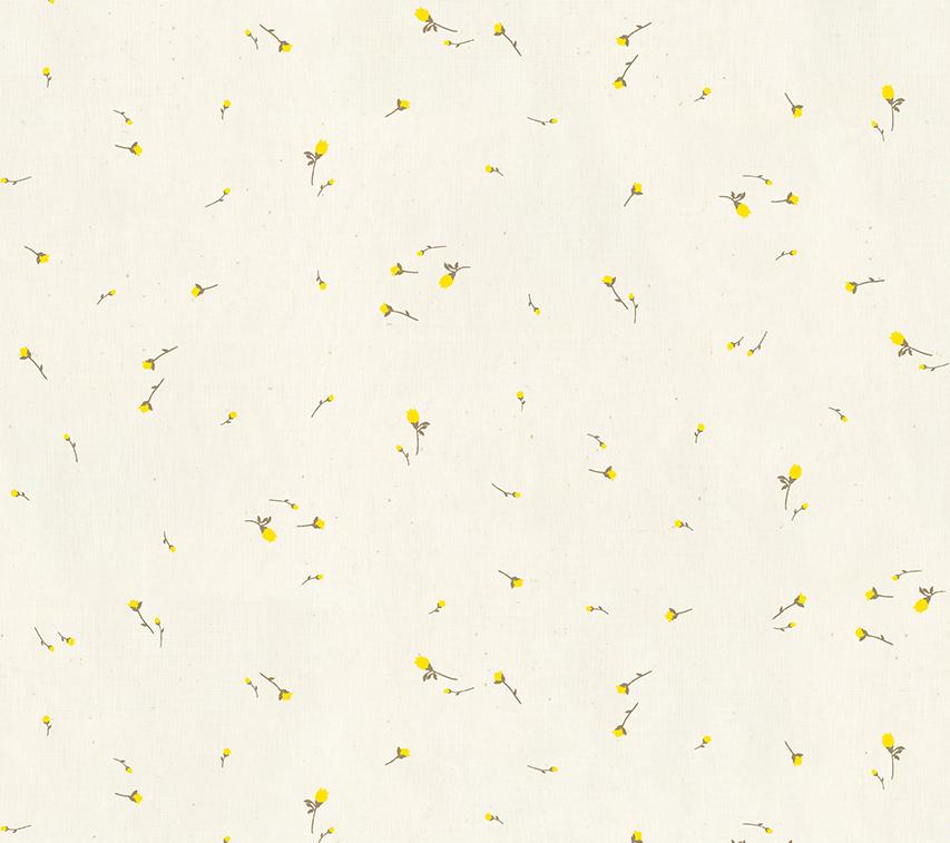 a white background with yellow flowers on it