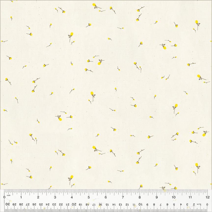 a white background with yellow flowers on it