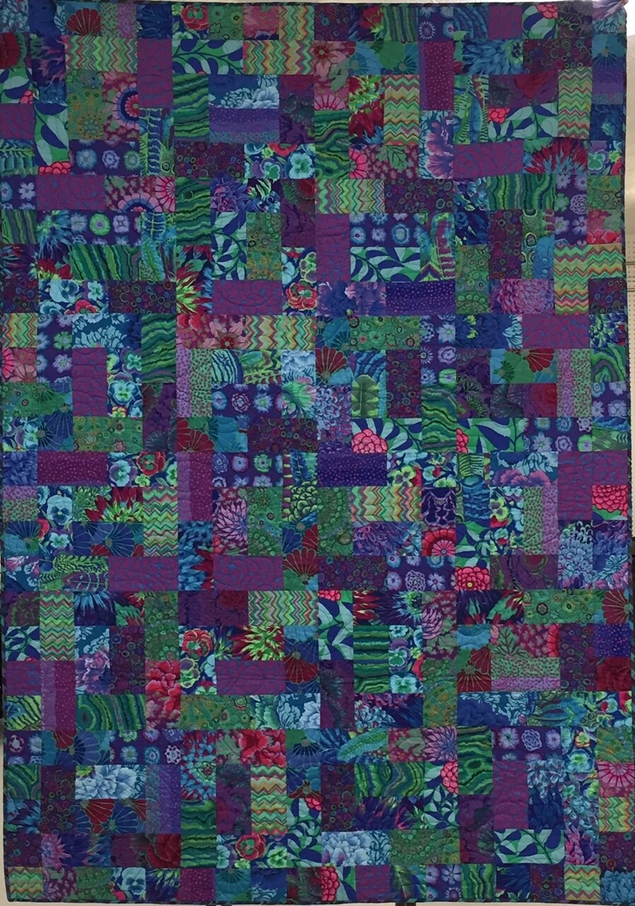 Kaffe Cactus Flower Black PWPJ096, Kaffe Fassett Fabric, Philip Jacobs, Quilting, Quilt Fabric, Purple, Free Spirit, Fabric By The Yard