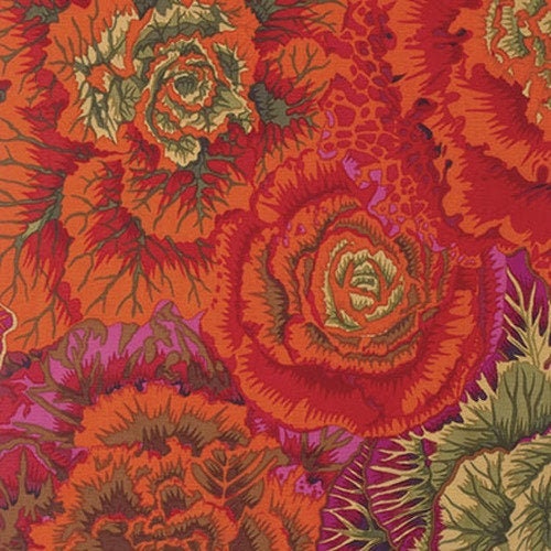 Brassica in Rust PWPJ051, Kaffe Fassett Fabric, Quilt Fabric, Quilting Fabric, Orange Fabric, Kaffe Fassett, Kaffe, Fabric By The Yard