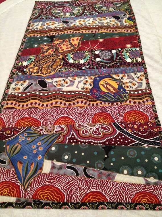 Spirit People 2 Green, Denise Doolan, Australian Fabric, Aboriginal Fabric, Cotton Fabric, Quilt Fabric, Quilting, Fabric By The Yard