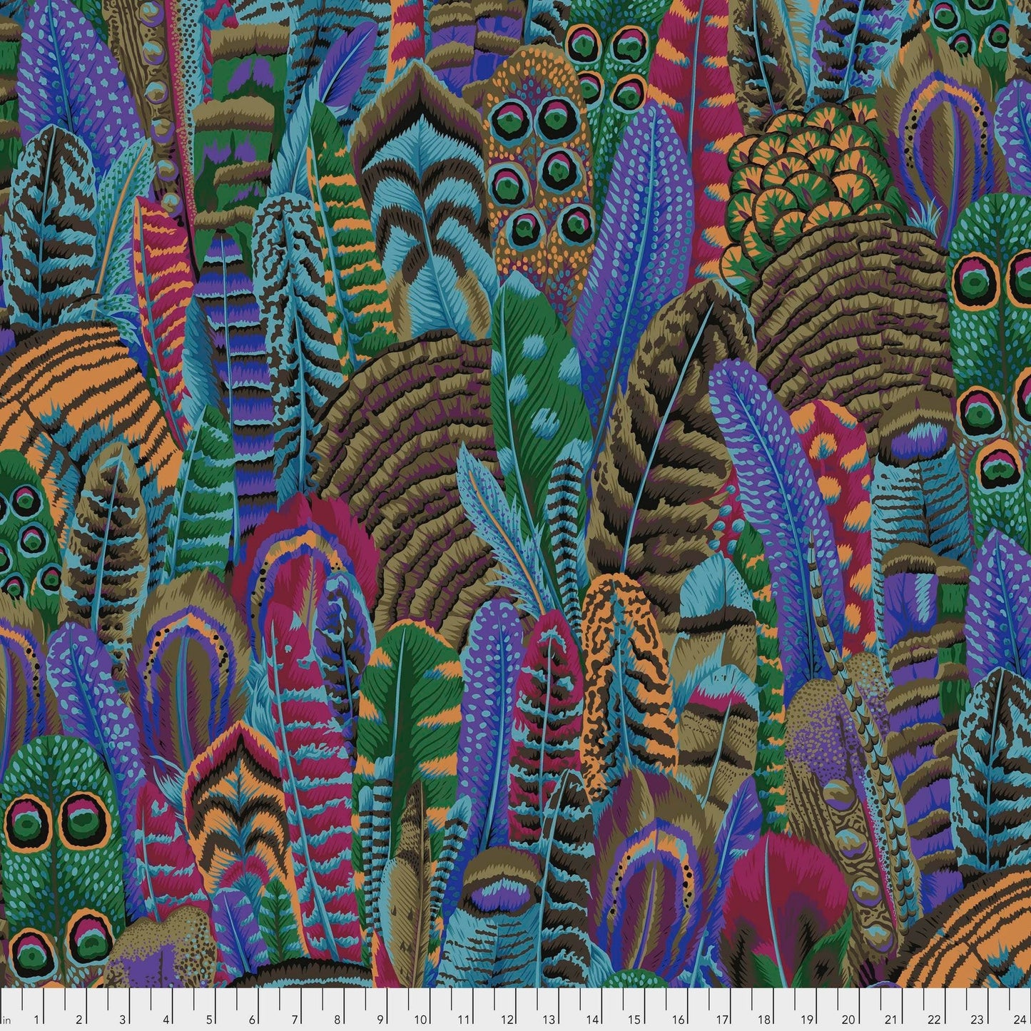 Kaffe Fassett FEATHERS AUTUMN PWPJ055, Free Spirit Fabrics, Quilt Fabric, Cotton Fabric, Quilting Fabric, Kaffe, Fabric By The Yard