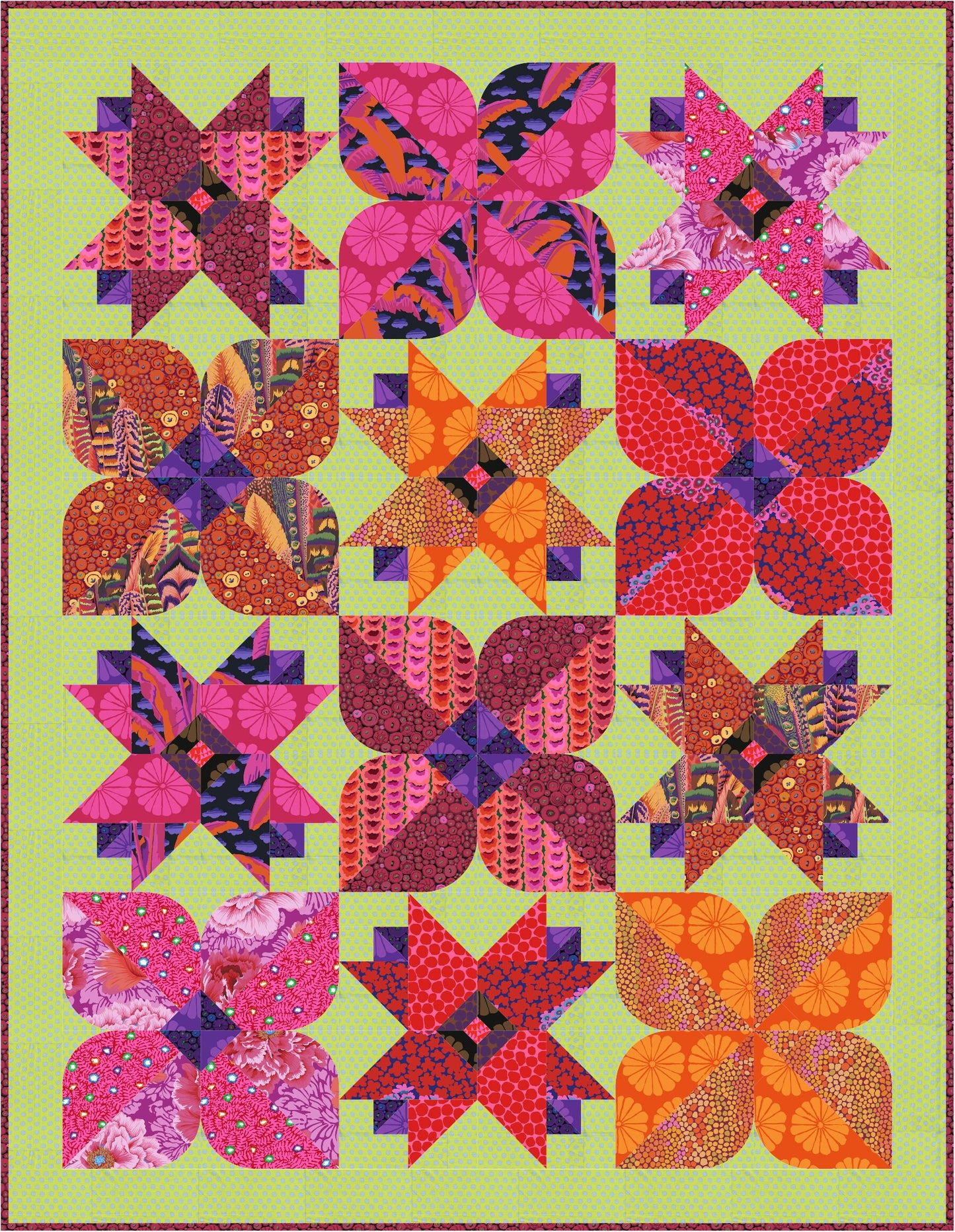 Kaffe Fassett Brocade Peony Crimson PWPJ062 Philip Jacobs, Free Spirit Fabric, Quilt Fabric, Cotton Fabric, Quilting, Fabric By The Yard