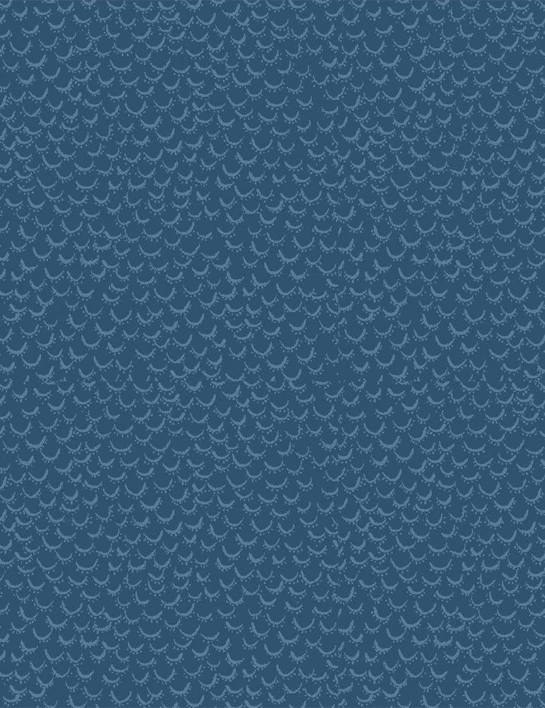 ARIEL Mykonos DEAR STELLA 1875, Quilt Fabric, Cotton Fabric, Quilting Fabric, Fish Scales, Blue Fabric, Nautical Fabric, Fabric By The Yard