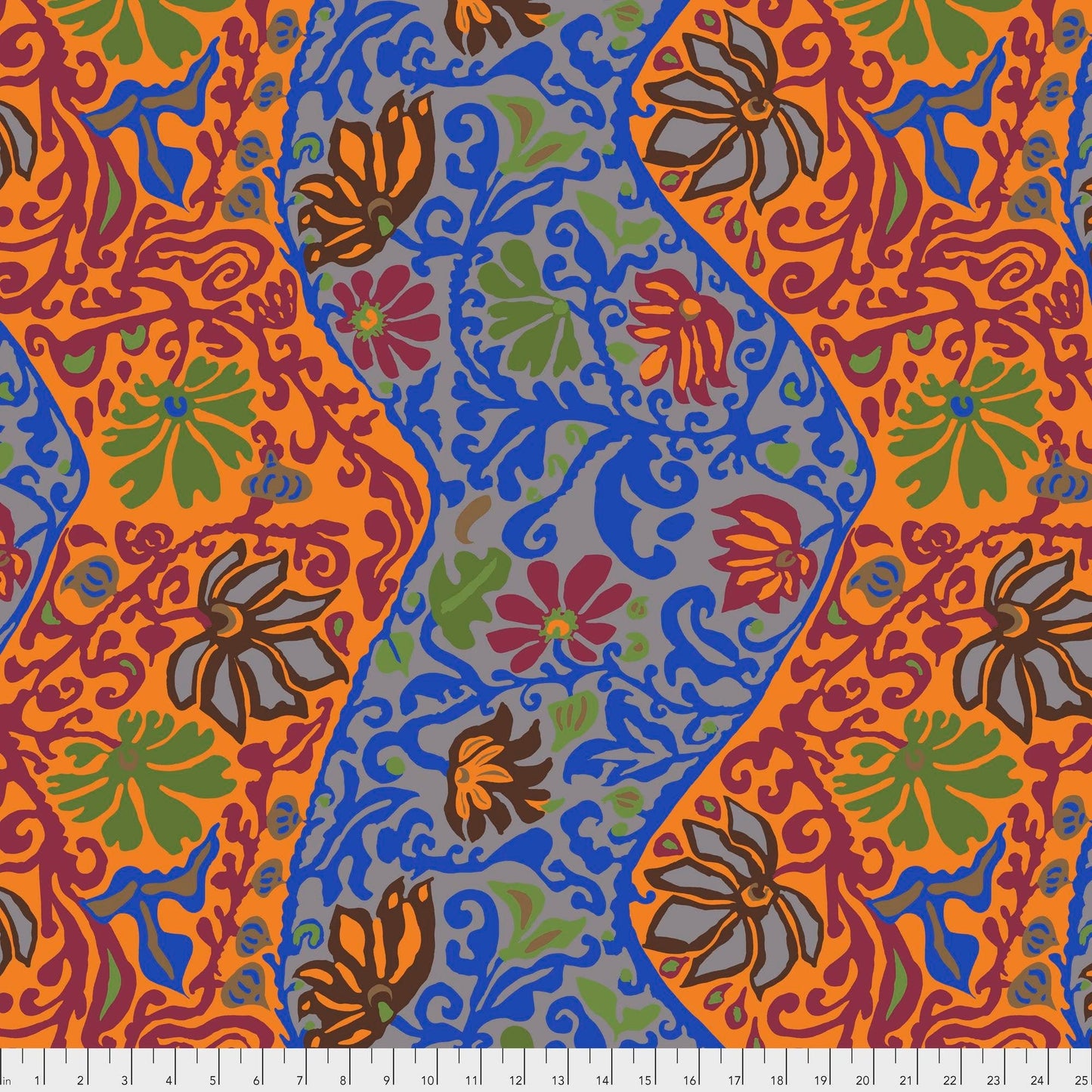 Bali Brocade Ochre, PWBM069, Kaffe Fassett Fabric, Philip Jacobs, Free Spirit Fabrics, Quilt Fabric, Orange Fabric, Fabric By the Yard