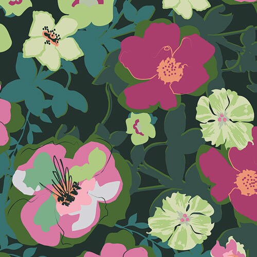 Blomma Garden Rainforest FUS-RF-1507 Art Gallery Fabrics, Pat Bravo, Quilt Fabric, Cotton Fabric, Floral Fabric, Fabric By The Yard